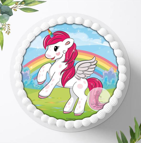 Einhorn Tortenaufleger Ø 20cm, 00039-E